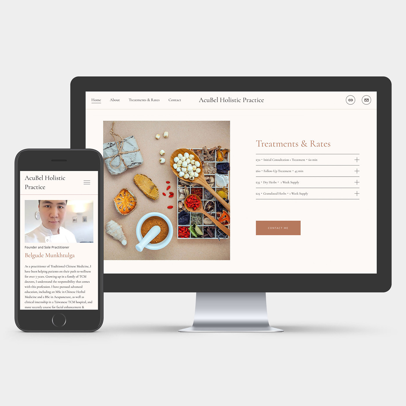 Acubel Holistic Practice. Website Design project image