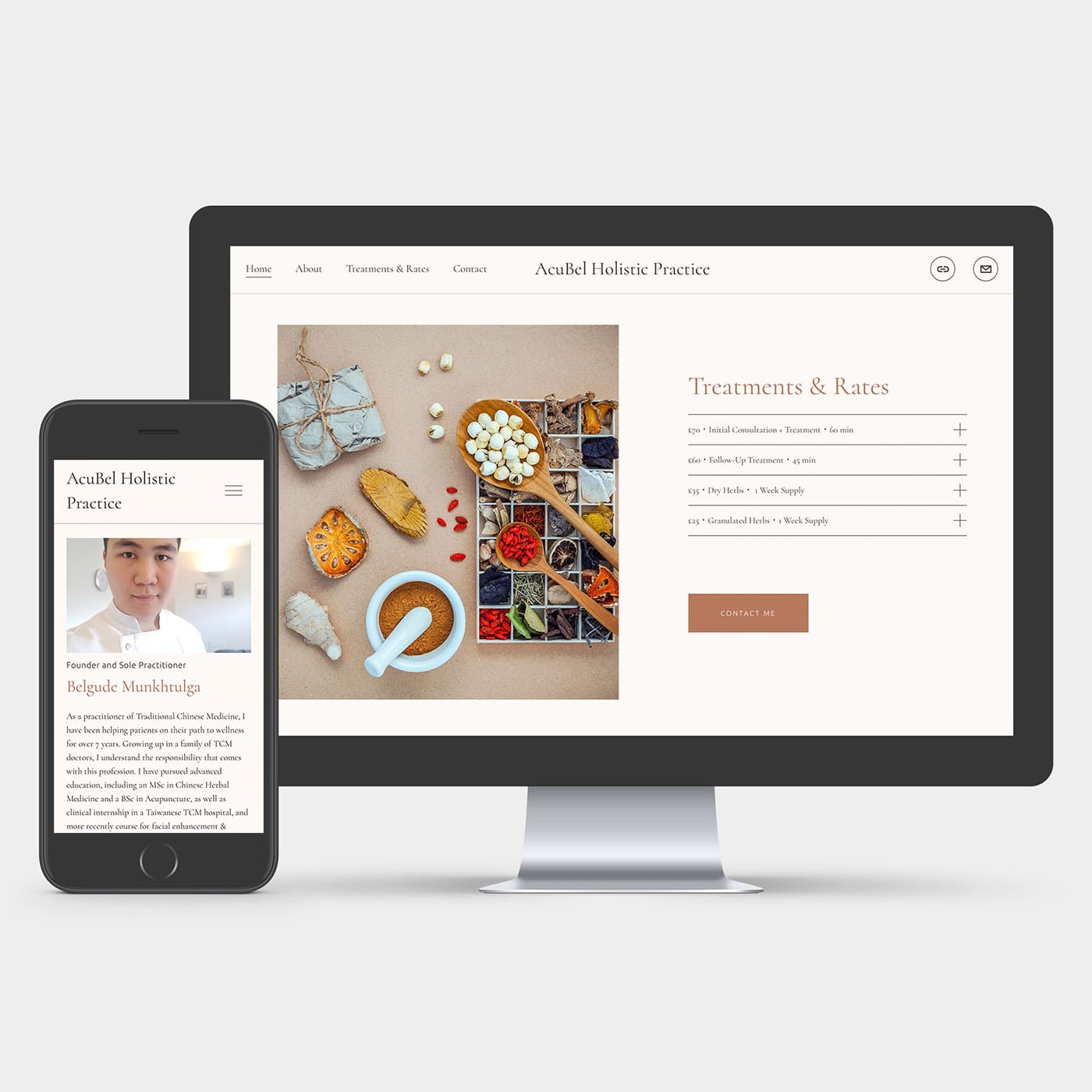 Acubel Holistic Practice. Website Design project image