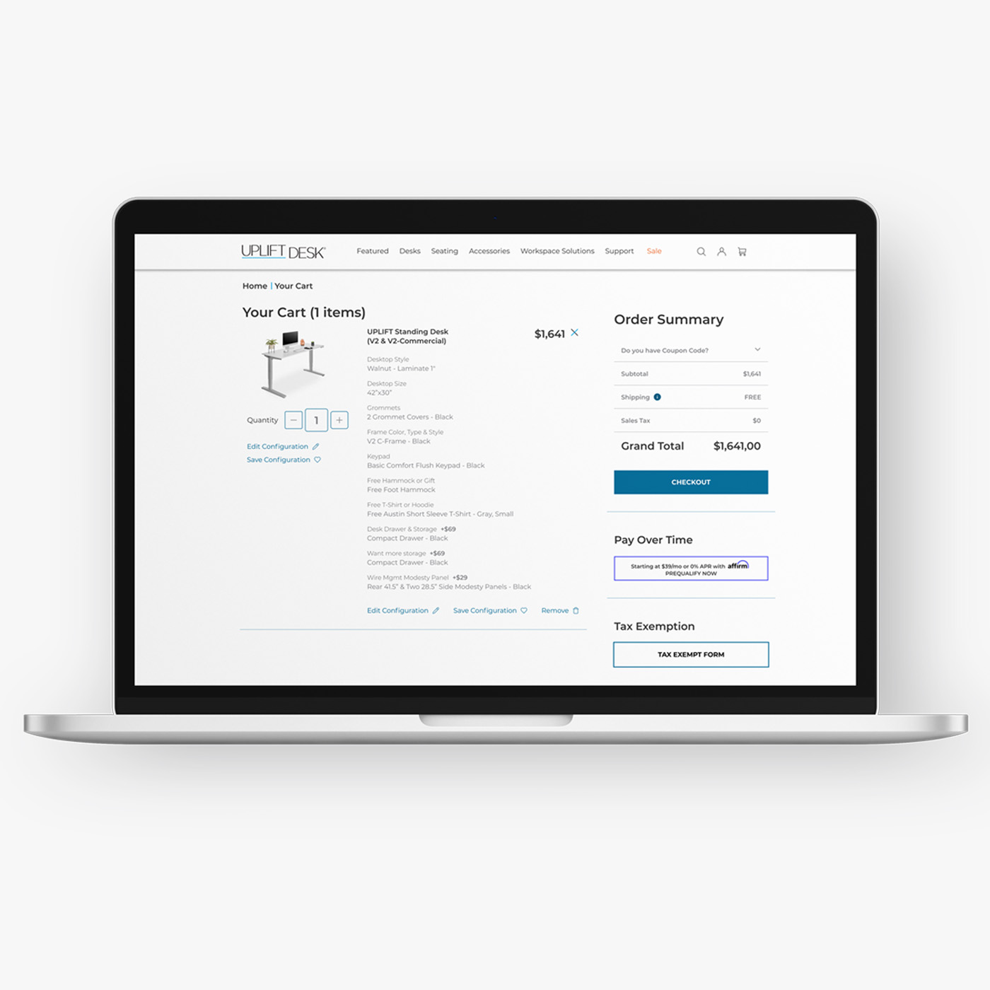 UPLIFT Desk. Cart Page Redesign project image