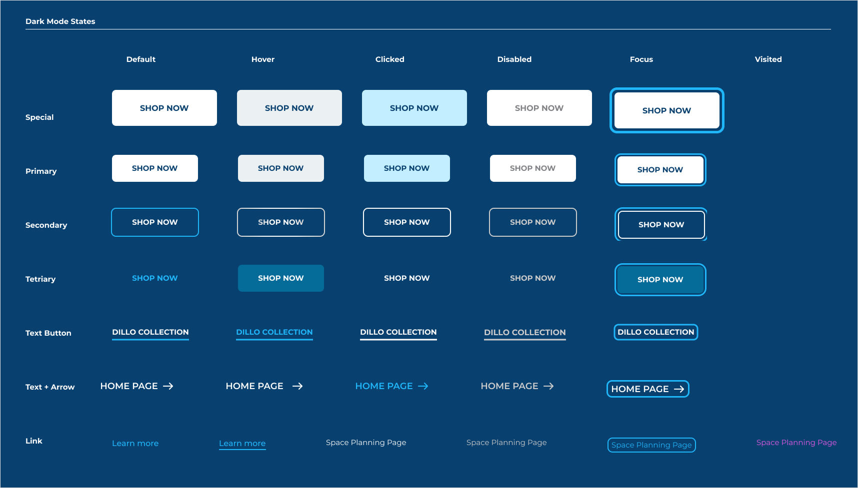 UI library buttons dark