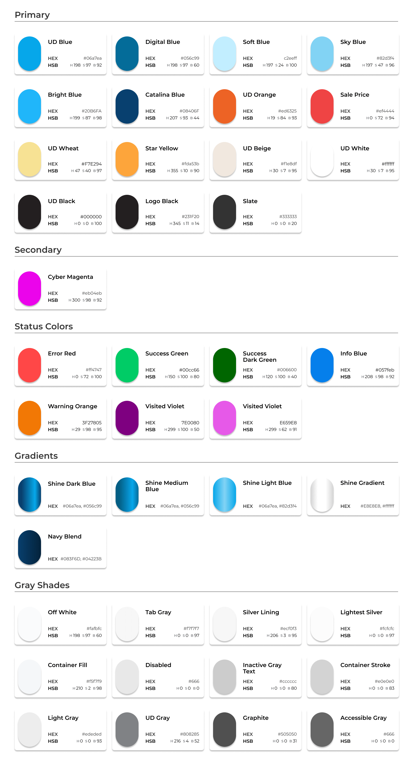 UI library colors
