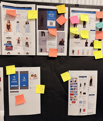 Workshop wall mapping the loyalty journey
