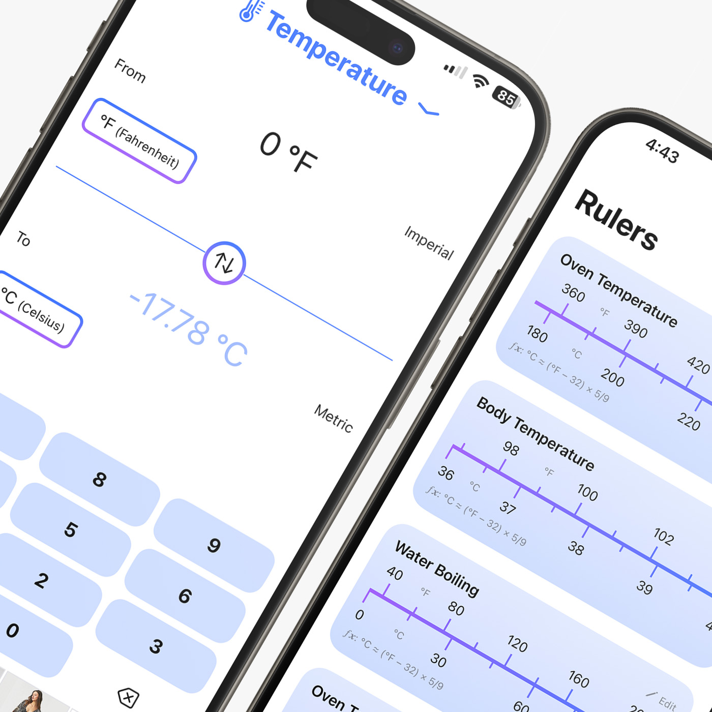 US Travel Unit Converter. iOS App Design project image